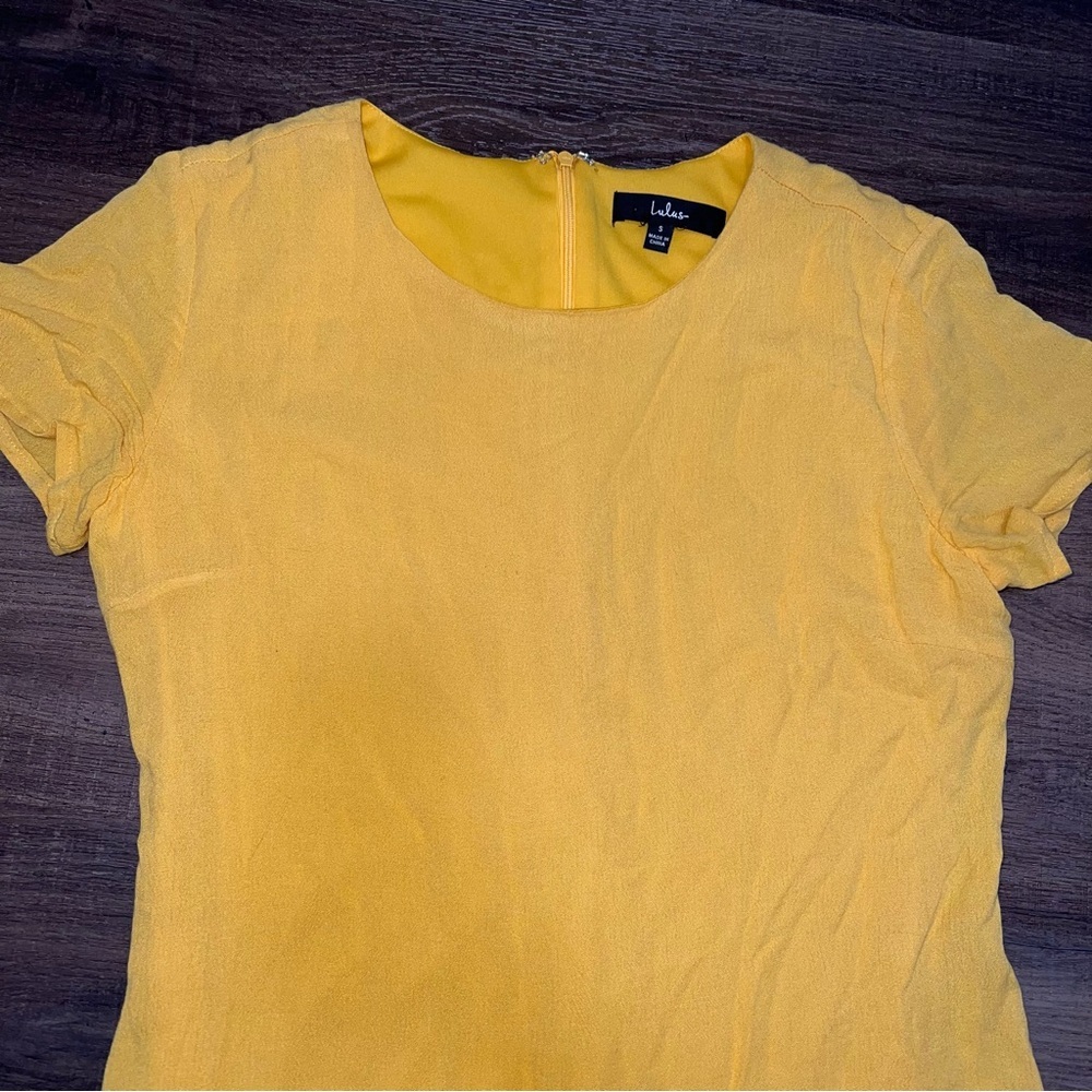 Lulu’s Golden Yellow Mini Dress - Picture 7 of 8
